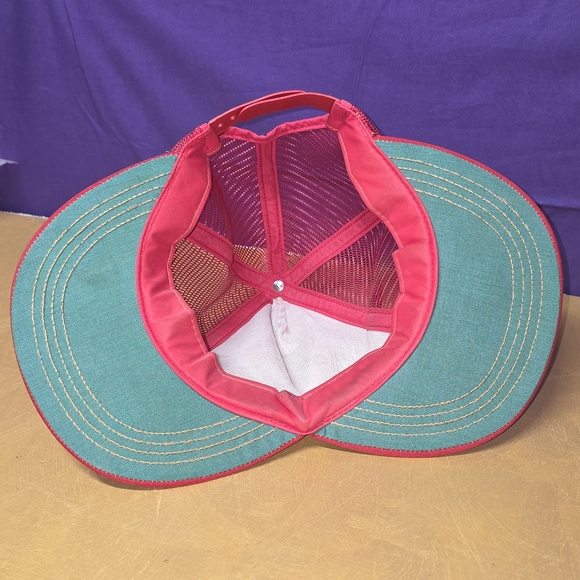 VTG Double Bill Snap Back Trucker Hat Official Hang-Over Hat in Red and White - Picture 8 of 9
